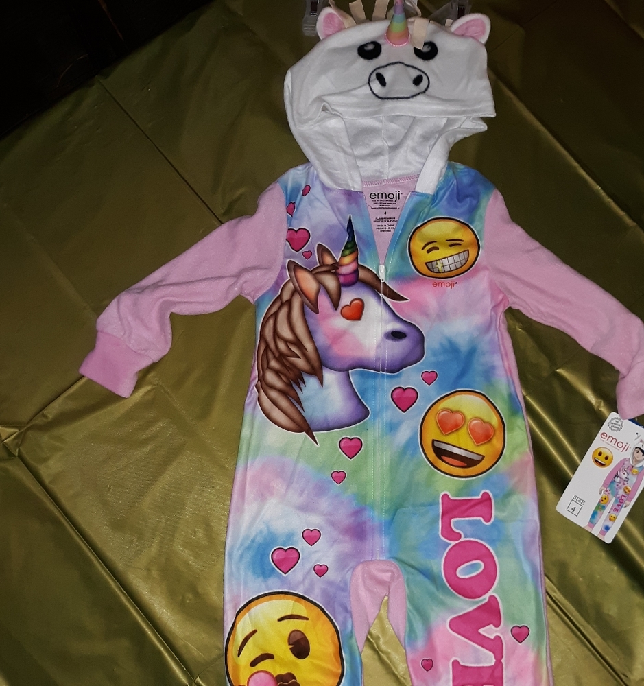 LICENSED emoji PJ Onesie Unicorn size 4